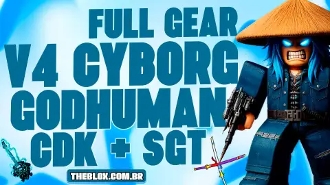 🔥〔🤖⚔️❄️〕V4 CYBORG FULL  + SKULL GUITAR + CDK + GHM + LVL MAX + FRUTAS E ITENS
