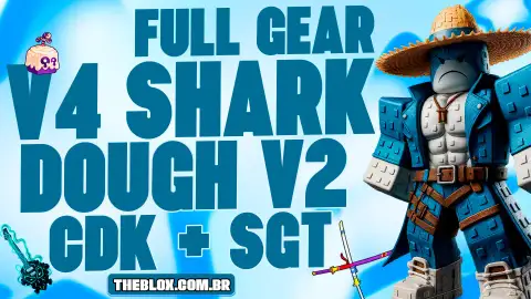 〔🦈🍩⚔️🎸〕V4 SHARK  FULL + DOUGH V2 + CDK + SKULL GUITAR + GHM + LVL 2800 + FRUTA E ITENS