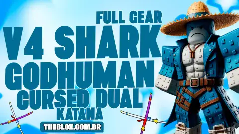 〔🦈⚔️💠〕FULL V4 SHARK  + CDK + GHM + LVL MÁXIMO + FRUTA E ITENS