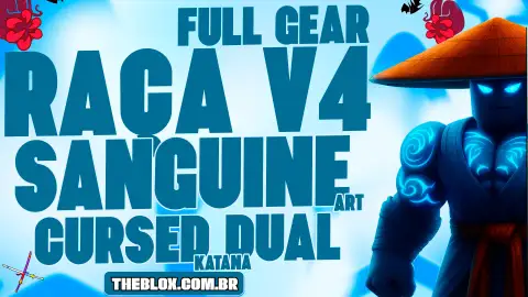 〔🩸🎸⚔️〕RAÇA V4 FULL + SANGUINE ART  + LVL MAX + GODHUMAN + FRUTAS E ITENS
