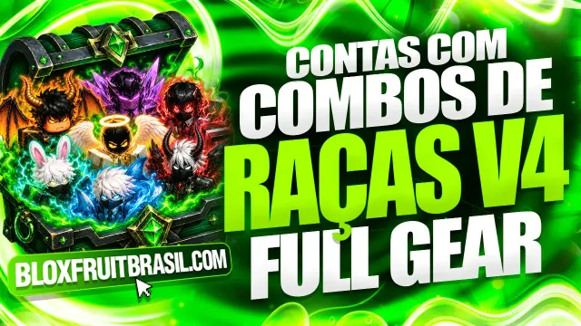 Conta Blox Fruits com Combos de Raças V4 Full Gear