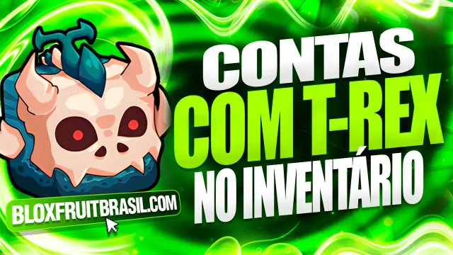 Conta Blox Fruits com T-Rex no Inventário