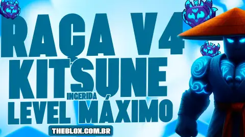 〔✨🦊〕RAÇA V4 + KITSUNE INGERIDA + GODHUMAN + LVL MAX + FRUTAS E ITENS