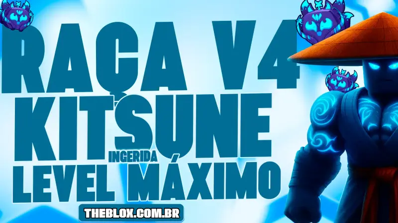 〔✨🦊〕RAÇA V4 + KITSUNE INGERIDA + GODHUMAN + LVL MAX + FRUTAS E ITENS