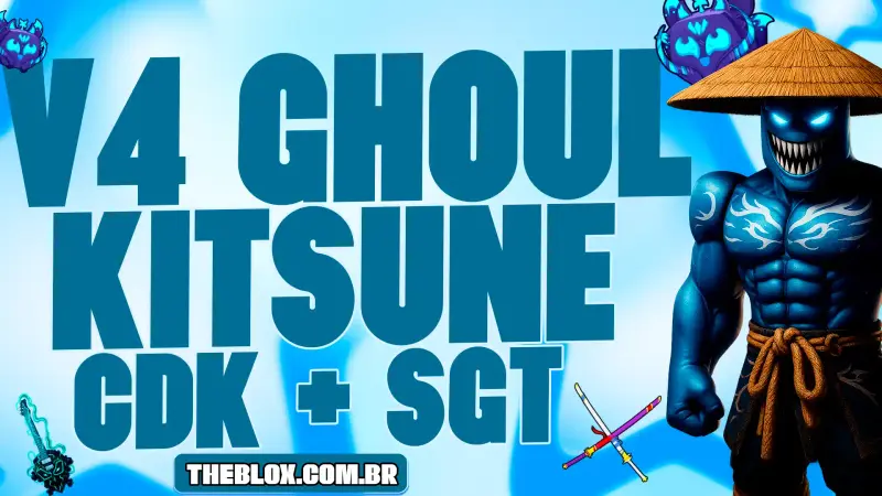 〔👻🦊⚔️❄️〕V4 GHOUL FULL + KITSUNE + SKULL GUITAR + CDK + GHM + LVL MAX + FRUTAS E ITENS